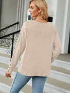 V-Neck Long Sleeve T-Shirt