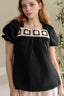 Flower Crochet Square Neck Puff Sleeve Blouse