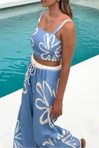 Smocked Square Neck Cami and Pants Set