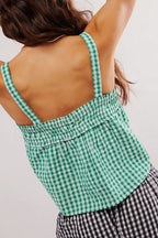 Tied Front Textured Square Neck Cami
