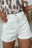 Raw Hem High Waist Denim Shorts