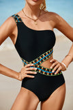 Cutout Single Shoulder One-Piece Swimwear - felvior