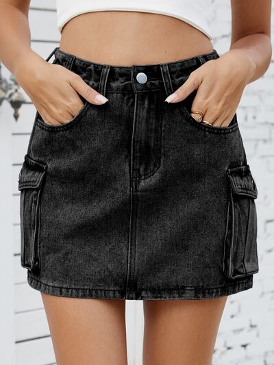 Cargo Denim Skirt