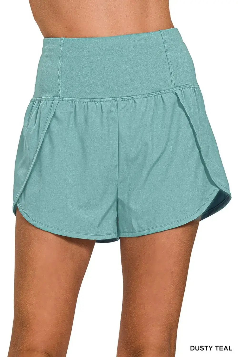 Zenana High Waisted Zippered Back Pocket Running Shorts Hauptbild