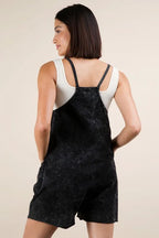VERY J Plus Size Mineral Washed Sleeveless Knit Romper