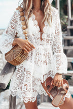 V-Neck Lace Cover-Up Dress