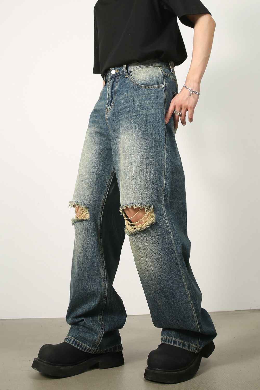 Men's Distressed Baggy Jeans Zweitbild