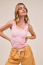 SO ME Two Tone Floral Seamless Tank Top