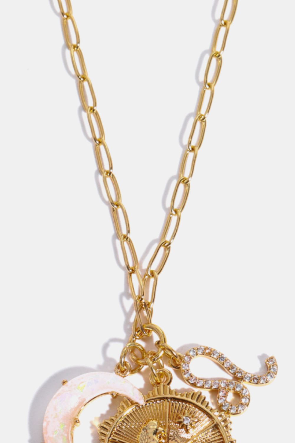 Constellation and Moon Pendant Copper Necklace - felvior