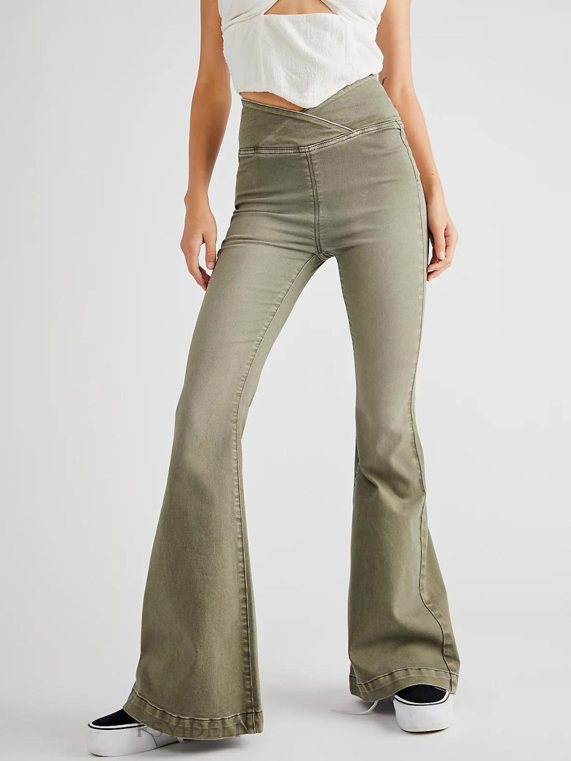 Asymmetric Waist Flare Jeans Hauptbild