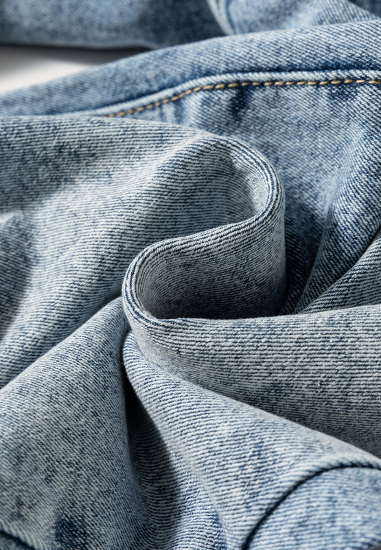 Washed Wide Leg Jeans with Pockets - felvior