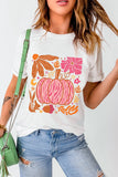 Graphic Round Neck Short Sleeve T-Shirt - felvior