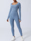 Twisted Backless Long Sleeve Jumpsuit