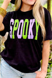 SPOOKY Round Neck Short Sleeve T-Shirt - felvior