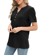 Notched Short Sleeve T-Shirt