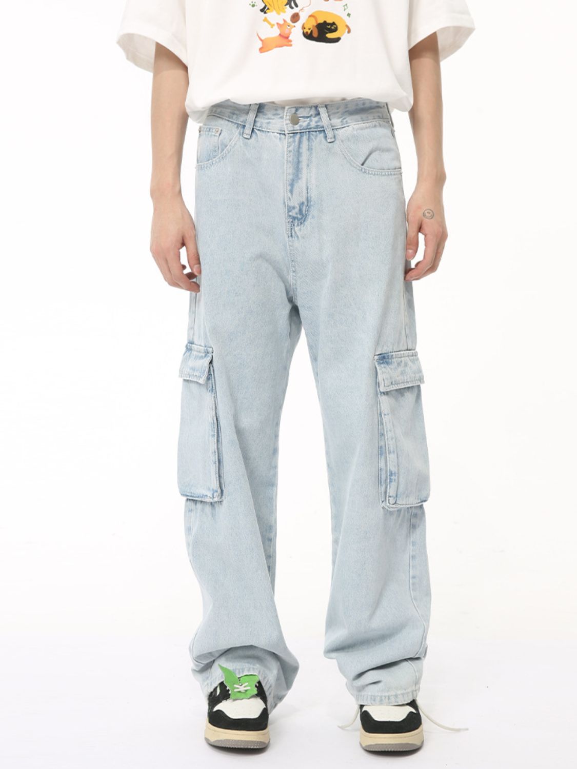 Men's Washed Straight Cargo Jeans Hauptbild