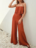 Swiss Dot Layered Cami and Pants Set - felvior