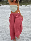 Full Size Wide Leg Pants with Pockets Plus Size - felvior