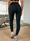 Textured High Waist Active Leggings - felvior