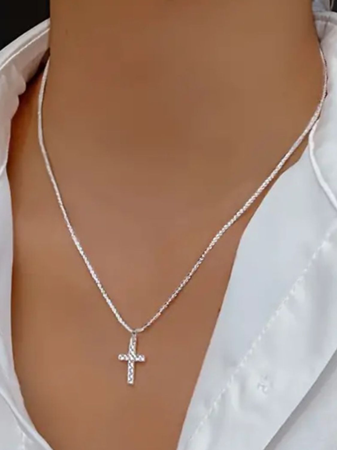 925 Sterling Silver Cross Necklace - felvior