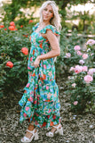 Tiered Ruffled Printed Sleeveless Dress - felvior