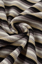 Striped Round Neck Short Sleeve Top and Pants Set