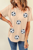 Football Round Neck Short Sleeve T Shirt