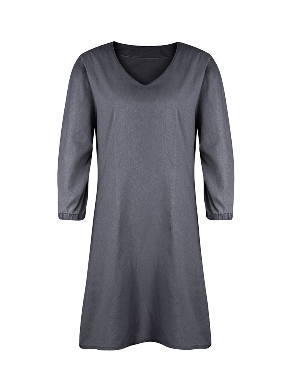 Full Size V-Neck Half Sleeve Dress - felvior