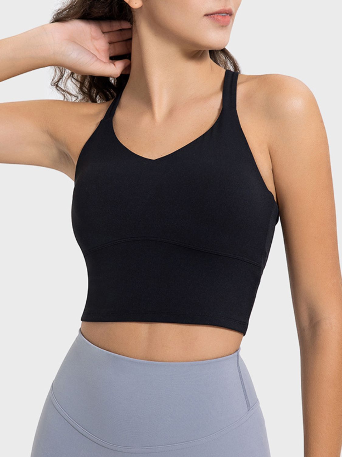 Millennia Crisscross Round Neck Active Tank - felvior