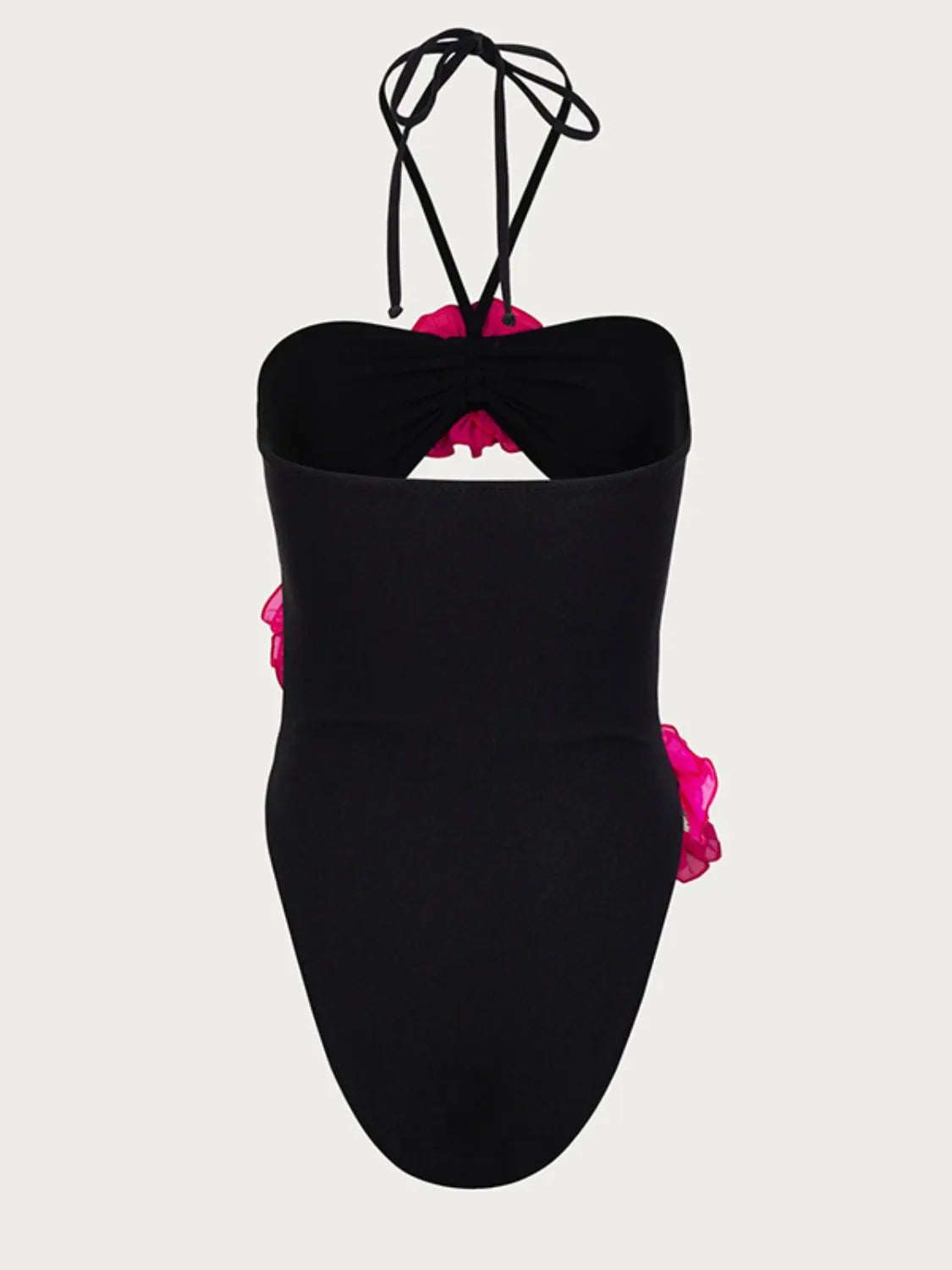 Flower Cutout Halter Neck One-Piece Swimwear - felvior