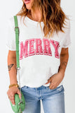 MERRY Round Neck Short Sleeve T-Shirt - felvior