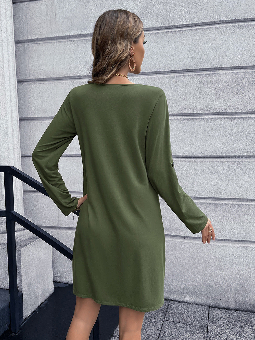 Ivy Lane Button Down V-Neck Mini Dress - felvior
