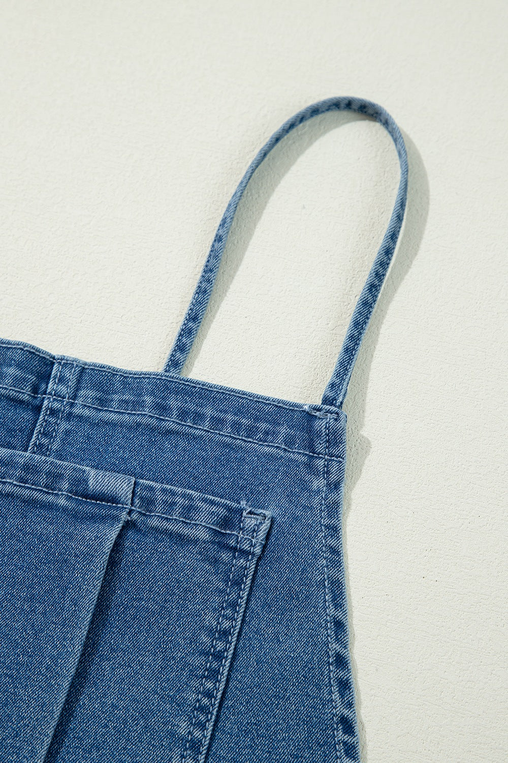 Adjustable Tie Straps Wide Leg Denim Overalls