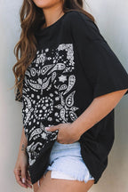 Paisley Round Neck Half Sleeve T-Shirt