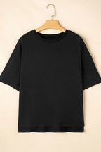 Loose Half Sleeve Hi Low Hem T Shirt
