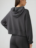 Millennia Zip Up Dropped Shouder Active Hooded - felvior