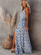 Printed Tied Maxi Cami Dress