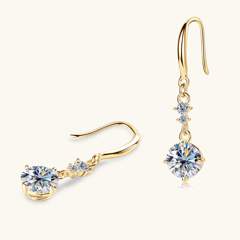 2 Carat Moissanite 925 Sterling Silver Earrings - felvior