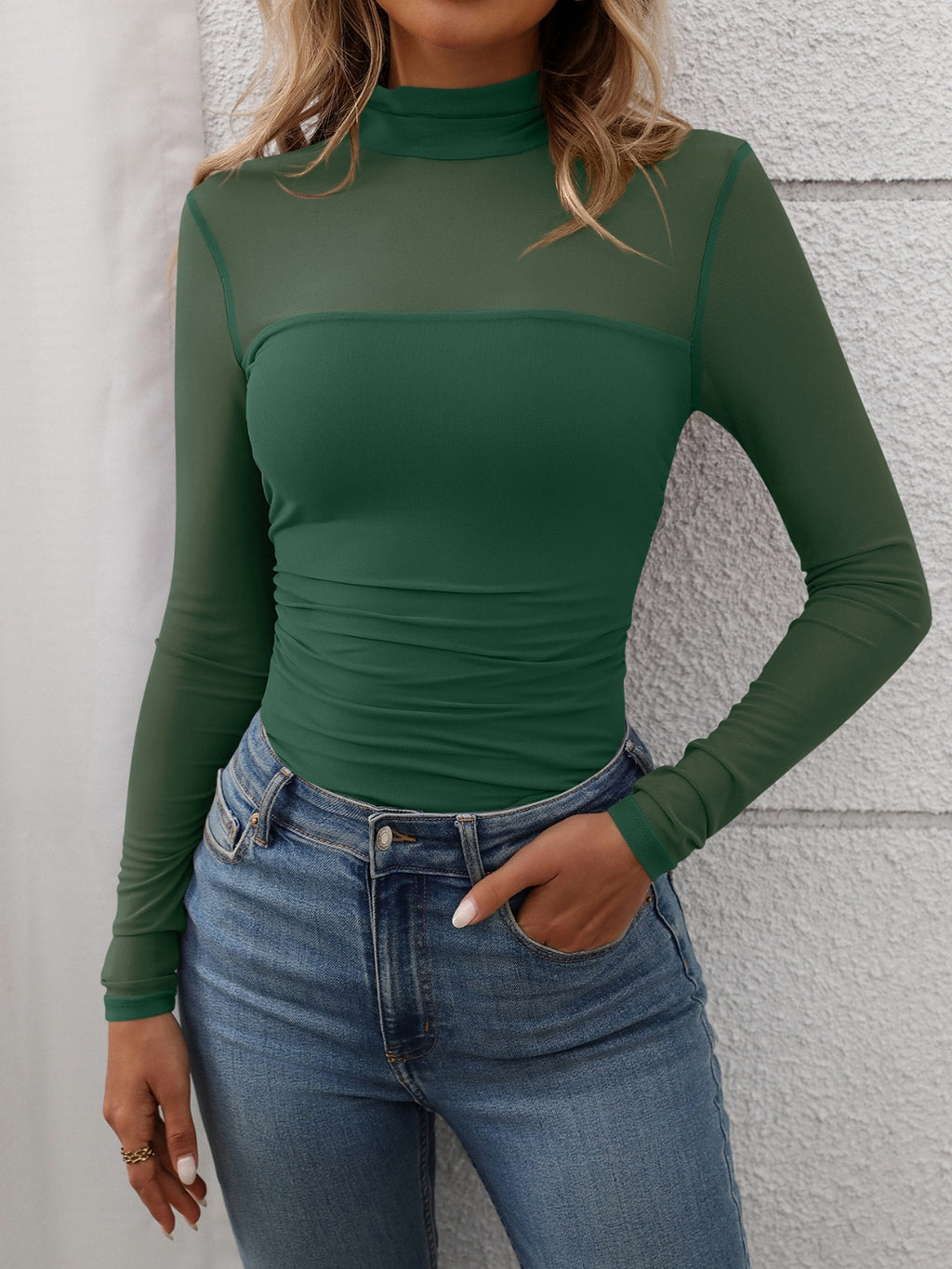 Mock Neck Long Sleeve Top