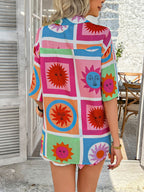 Devine Printed Button Down Shirt and Shorts Set