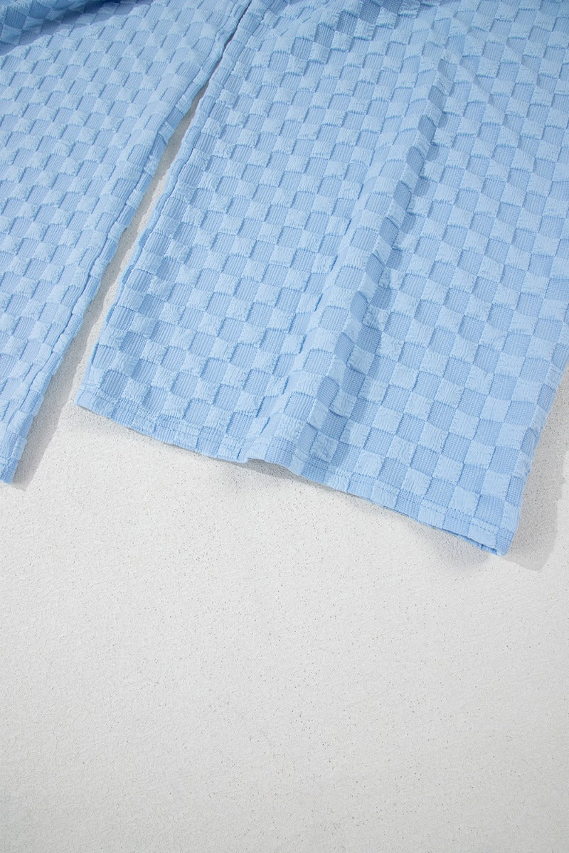 Checkered Pocketed Wide Leg Overalls