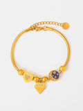 Stainless Steel Rhinestone Charm Bracelet - felvior