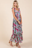 Mittoshop Layered Floral Sweetheart Neck Maxi Dress - felvior