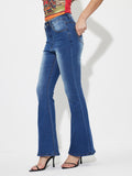 Mid-Rise Waist Bootcut Jeans - felvior