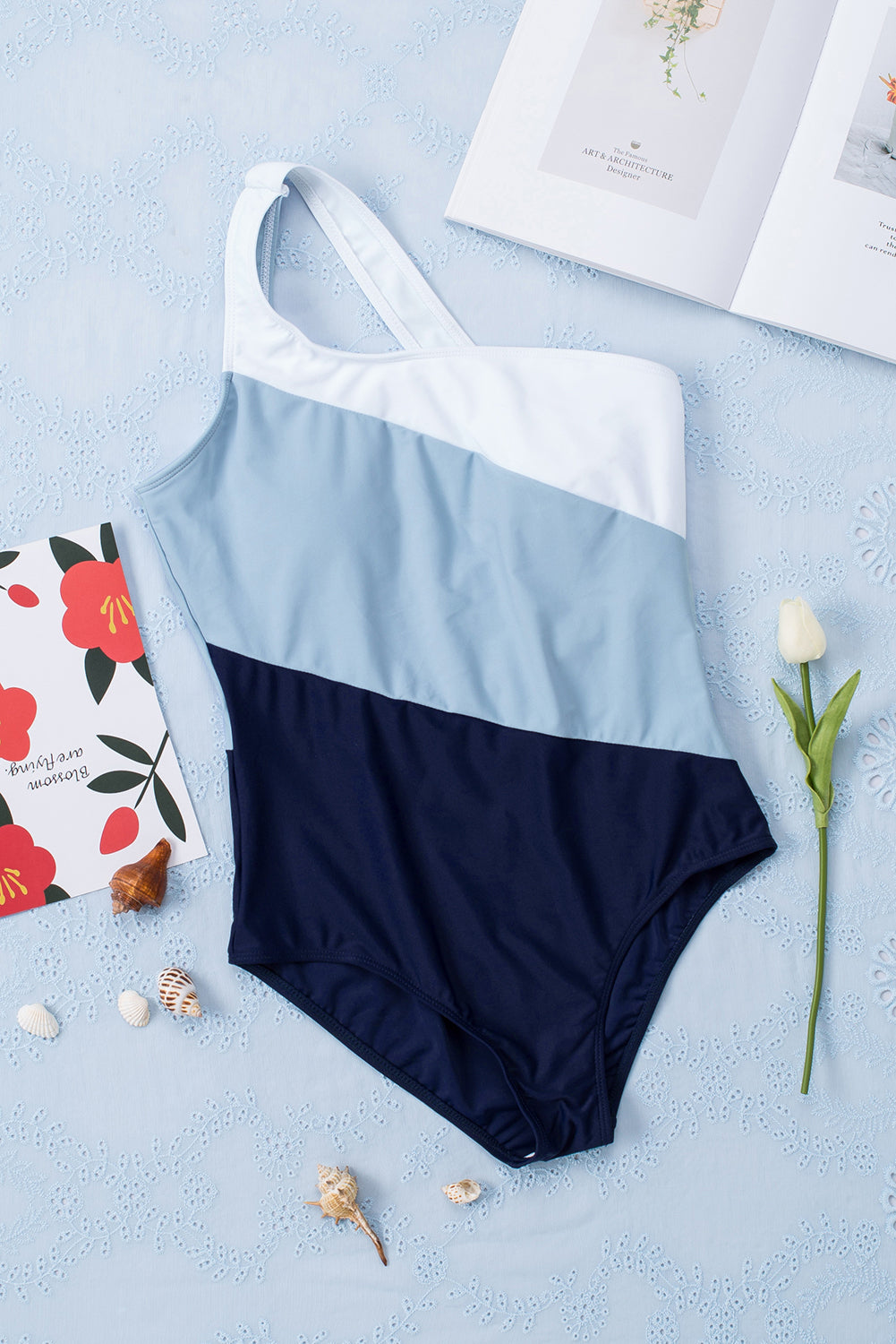 Full Size Cutout Color Block Sleeveless One-Piece Swimwear - felvior