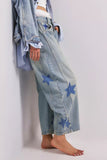 Contrast Star Wide Leg Jeans - felvior