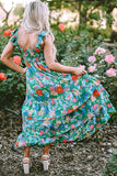 Tiered Ruffled Printed Sleeveless Dress - felvior