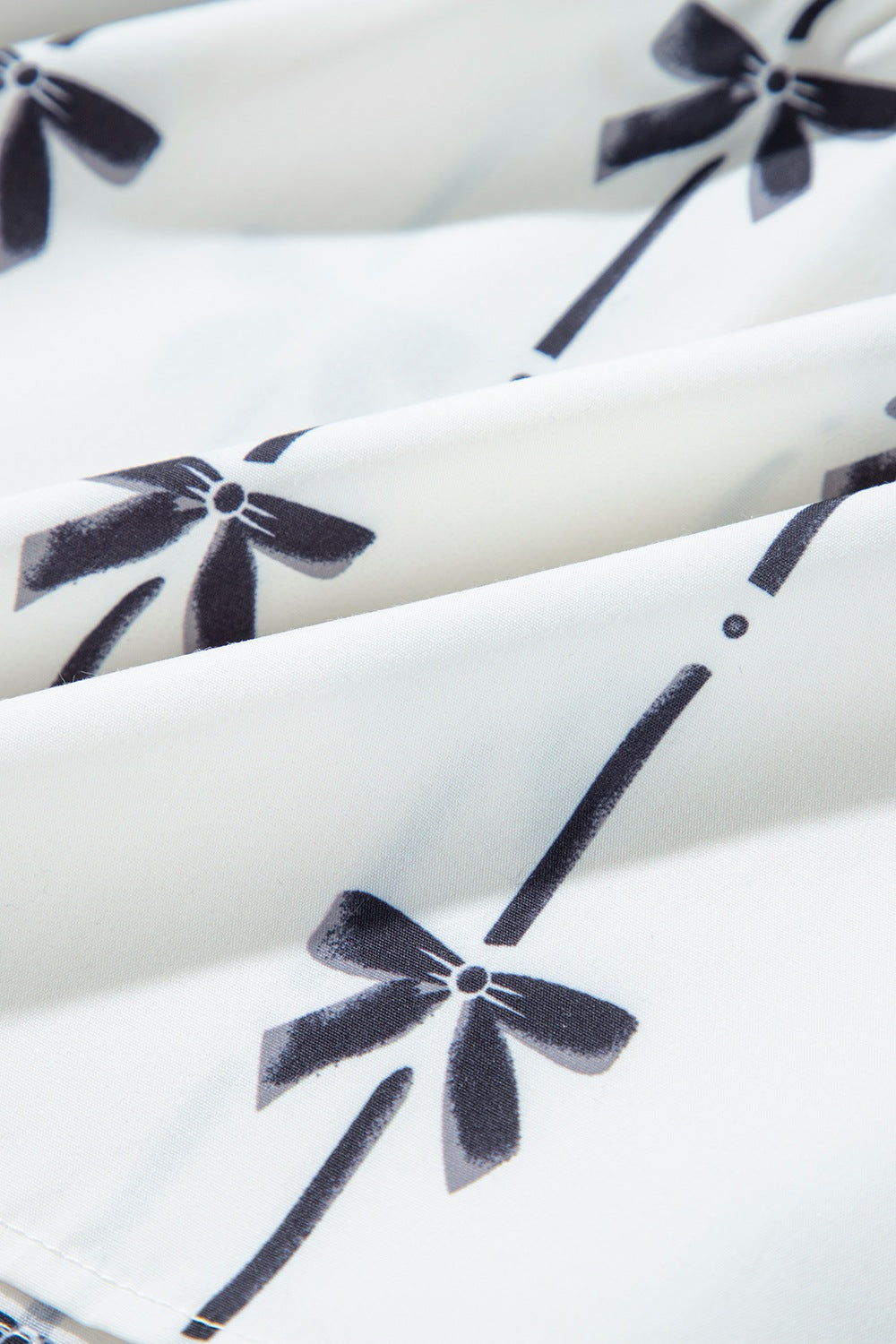 Bow Print Smocked Square Neck Ruffle Tiered Maxi Dress