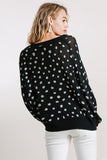 Umgee Full Size Dalmatian Hand Stamped Round Neck Sweater Plus Size - felvior