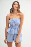 MABLE Gingham Tube Top and Shorts Set - felvior